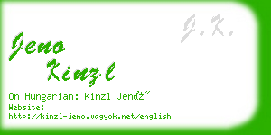 jeno kinzl business card